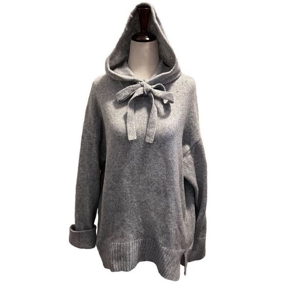H&M L.O.G.G. Hooded Boyfriend Oversize Knit Wool Blend Sweater Womens XSMALL - Picture 1 of 12